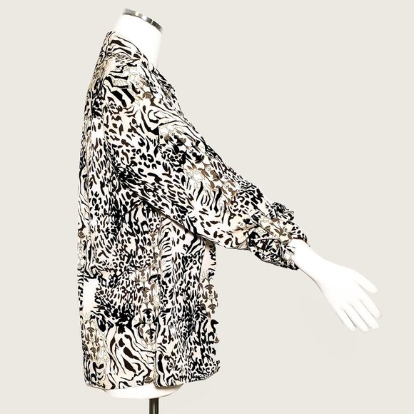 NY Collection Woman Leopard Print Blouse NWOT - Picture 4 of 8